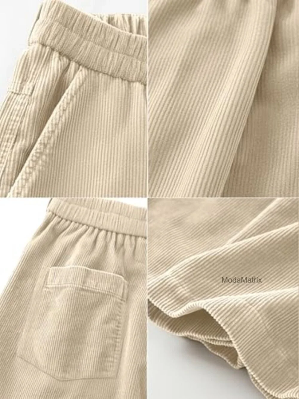 Men's Corduroy Pants Elastic Waist Drawstring Baggy Sweatpants Loose Fit